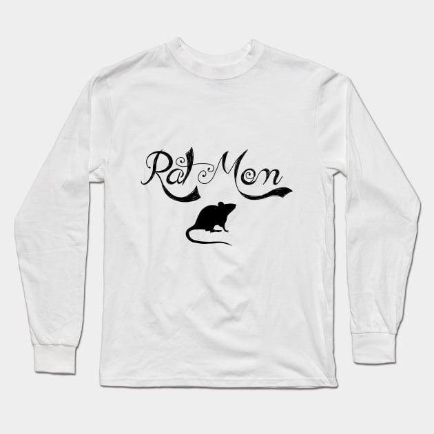 Rat Mom - Black Long Sleeve T-Shirt by Art By December